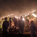 2022年8月16日（火）松ヶ崎のお盆の伝統行事「妙法」送り火が3年ぶりに全火床点火されました。