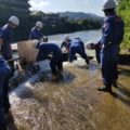 2022年9月11日(日)松ヶ崎消防分団により、泉川(前川、井出ヶ鼻水門)の点検、保全活動が行われました。